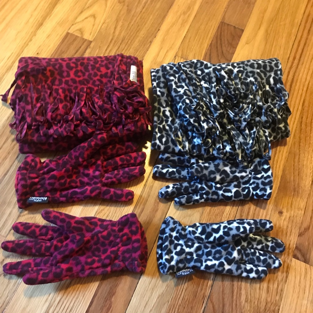 Lot of Two Animal Print Scarf Sets
